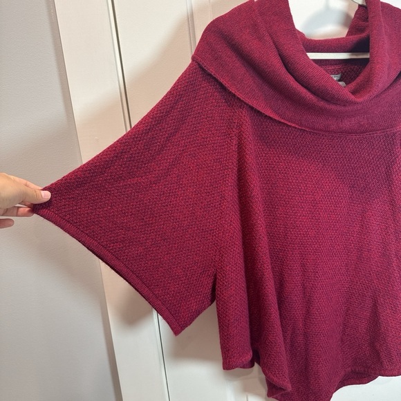 NEW DIRECTIONS WEEKEND Short Sleeve Cowl Neck Poncho Sweater, Womens 3X - Picture 9 of 13